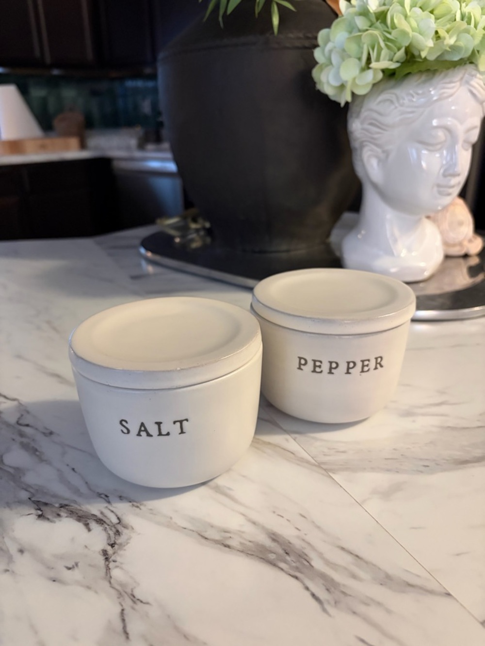 Hearth & Hand Cream Ceramic Salt and Pepper Crock Set